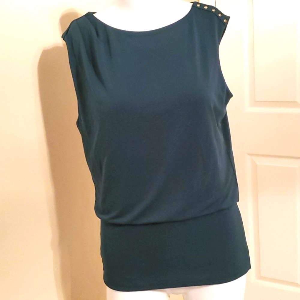 WHBM White House Black Market Forest Green Top S